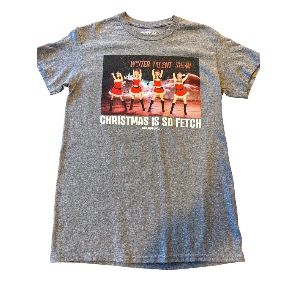 Mean‎ Girls Christmas Is So Fetch Graphic T-Shirt Heather Gray Small S Movie Tee